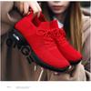 JMXD Women Shoes Flyknit Platform Dance Sneakers Air Cushion Casual Shoes Fashion Height Increasing Comfortable Trendy Walking Trainers