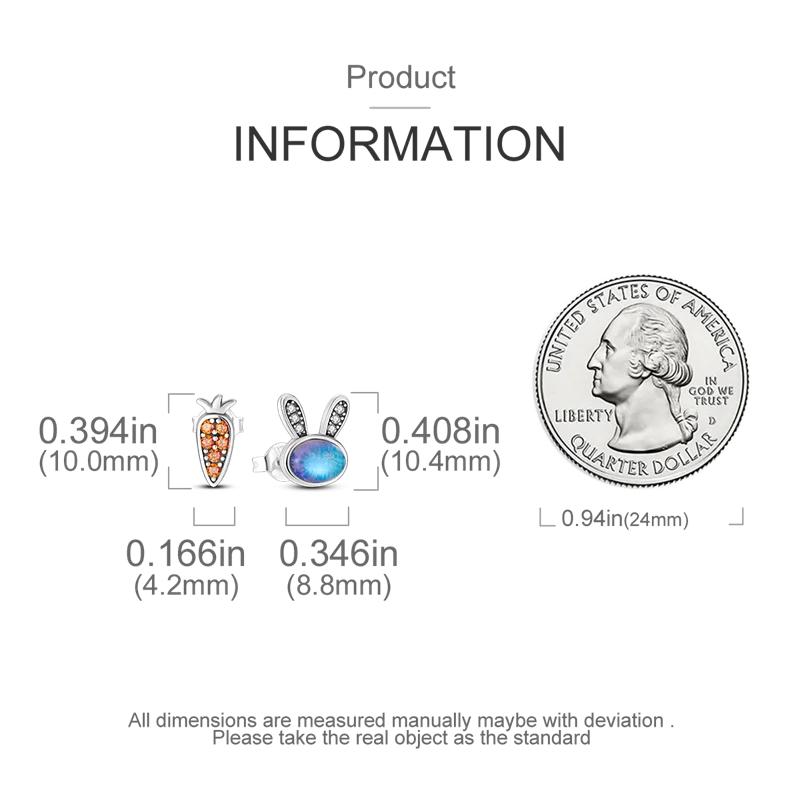 Argent 925 Étoile Soleil Papillon Carotte Lapin Fleurs Colorées Luxe Original Mode Boucles d'Oreilles Fille Bijoux de Fête Cadeau Puce d'Oreille