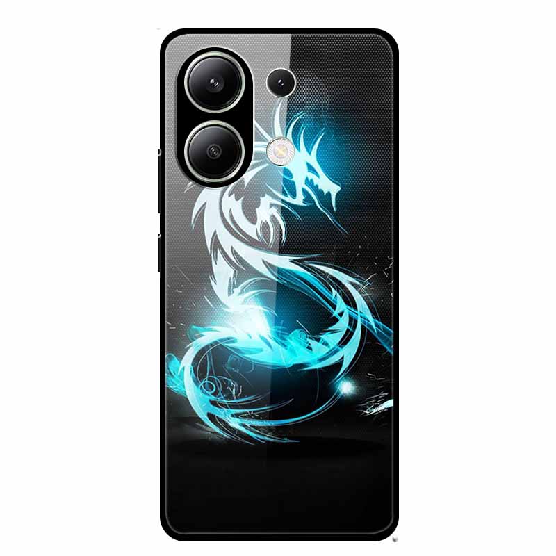 Glass Back Cover For Xiaomi Redmi Note 13 Case Note13 Pro Coque Hard Tempered Glass Case For Redmi Note 13 Pro Case Soft Bumper