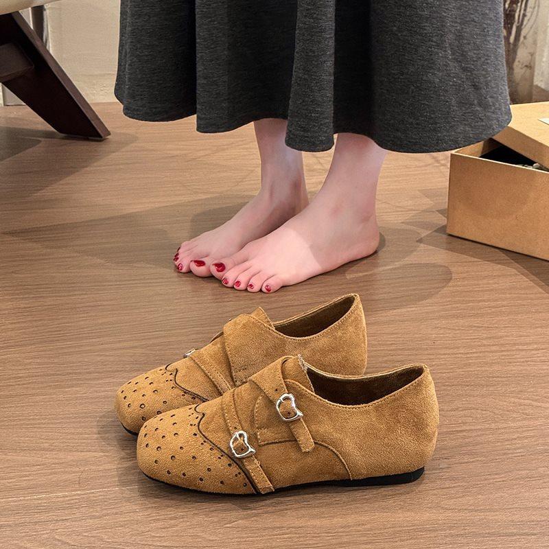 

Вырезанные Новые Осенние и Зимние Обувь на Увеличение Роста в Британском Стиле Обувь Однотонная Обувь Квадратный Носок Лоферы Женские Ретро 4см Кожаные Без 35