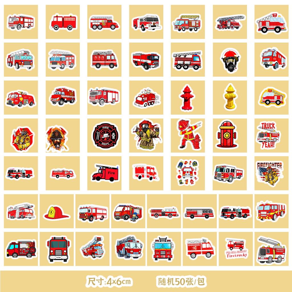 50/100 Transportation Stickers Mobile Phone Water Cup Waterproof Decorative Stickers Children DIY Hand Account Stickers