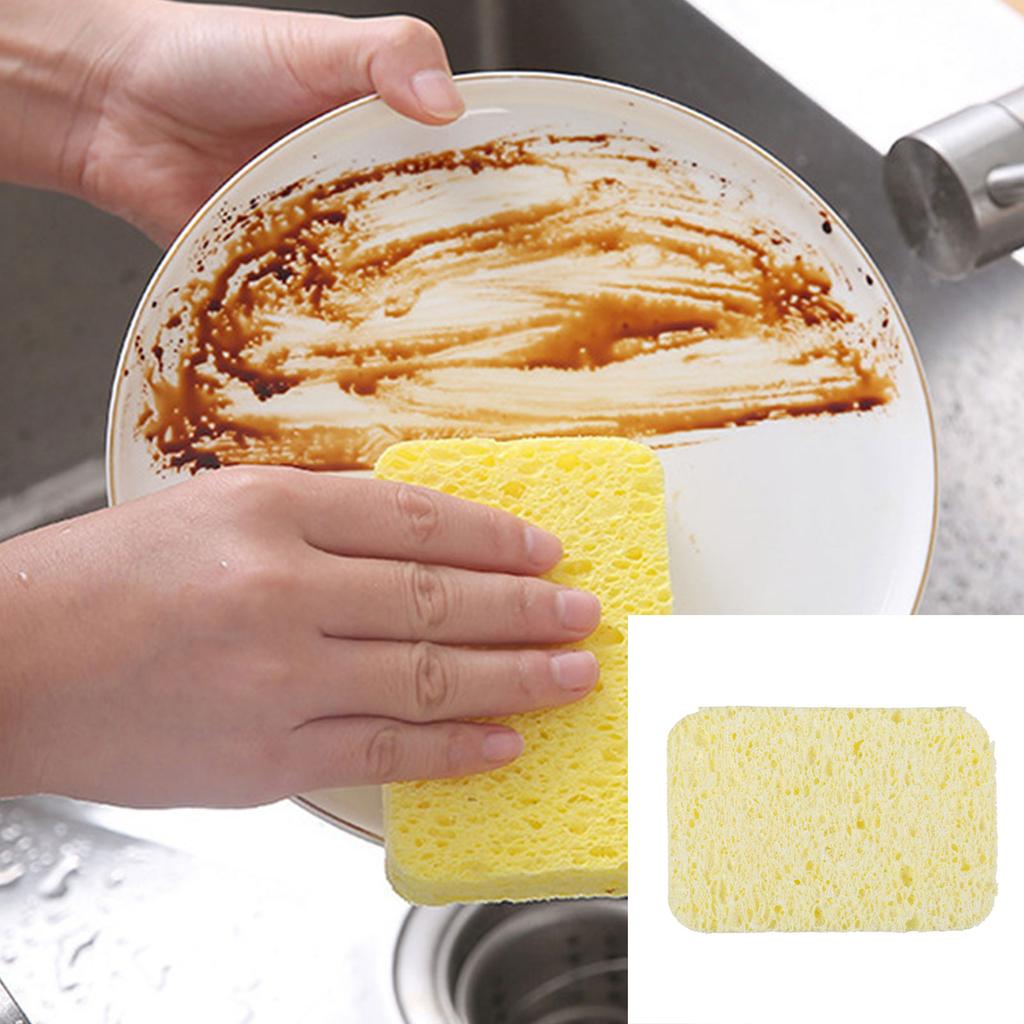 40pcs Kitchen Cleaning Sponge Natural Wood Pulp Cotton Dishwashing Sponges Cleaner for Kitchen Bathroom Cleaning Tools