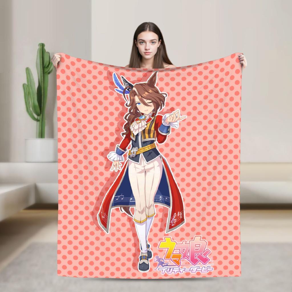 Sounds Of Earth UmaMusume Pretty Derby Plush Blanket Students Flannel Throw Blanket For Outdoor Warm Soft Quality Bedspread