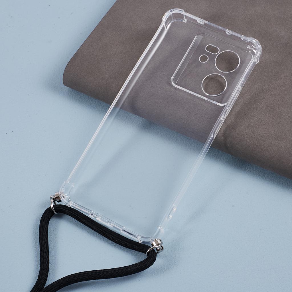 For Xiaomi 13T/13T Pro/Redmi K60 Ultra TPU Case Anti-drop Clear TPU Cover with Lanyard