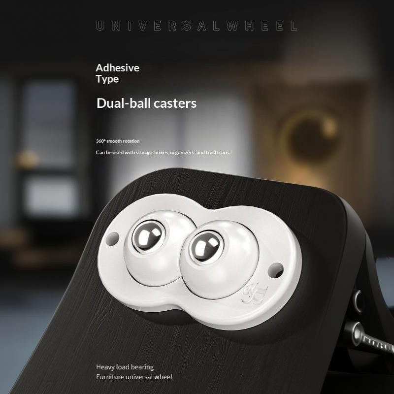 4Pcs 4 Beads Self Adhesive Caster Mini Swivel Wheels Universal 360 Degree Rotation Pulley For Furniture Storage Box