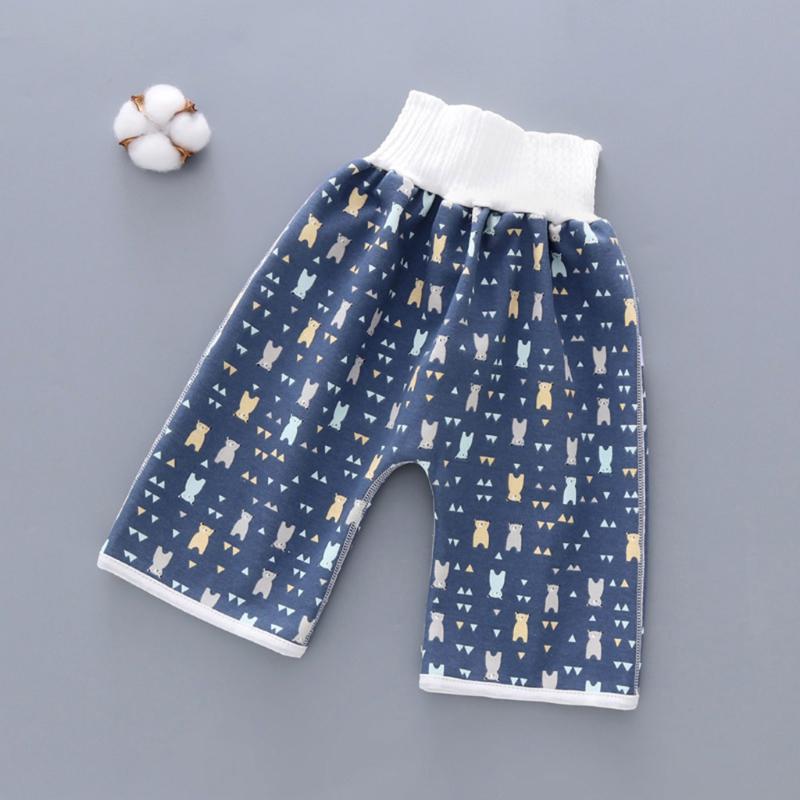 Comodi Pantaloncini-Gonna Pannolino Bambino 2 in 1 Anti Enuresi Lavabili Cotone Addestramento al Vasino Pantaloni Pannolino Impermeabili Biancheria da Letto