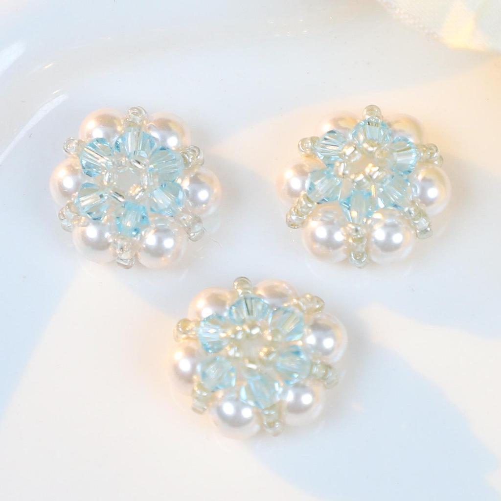 Niche Pearl Seed Bead Flower Ear Stud and Hair Clip Accessories