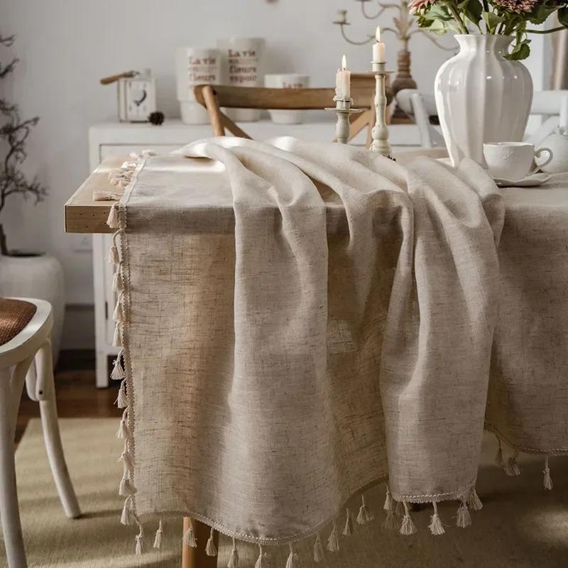 Rechthoekig Linnen Tafelkleed voor Eettafel Koffietafel Kerstfeest Bruiloft Decoratie Tafel Runner Cover 60x60cm