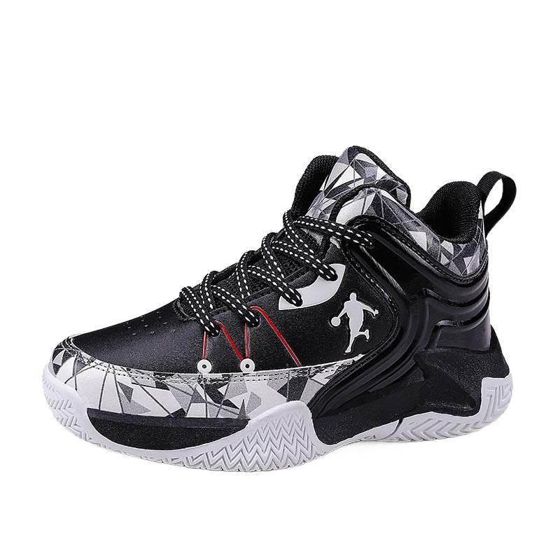 Children's waterproof basketball shoes classmates 2025 spring and autumn new sports shoes medium and large children's lace-up anti-skid friction has s