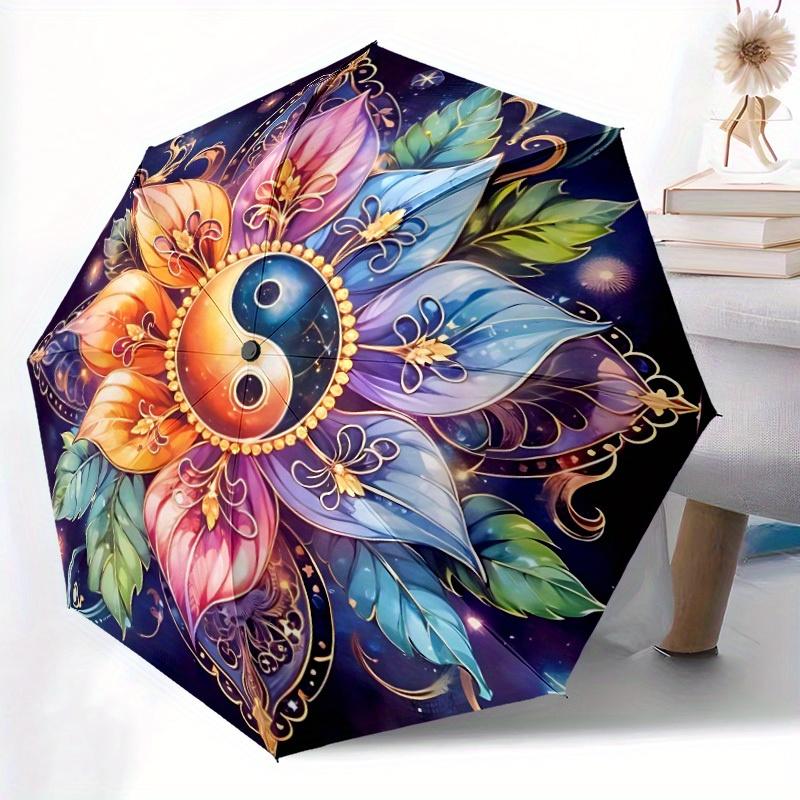1pc Yin Yang Symbol Automatic Umbrella - 8-Rib Foldable Design, Outdoor Adventures, and Family Celebrations yy250829090