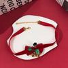 Velvet Bowknot Christmas Choker Plush Xmas Clavicle Chain  Jewelry Accessories