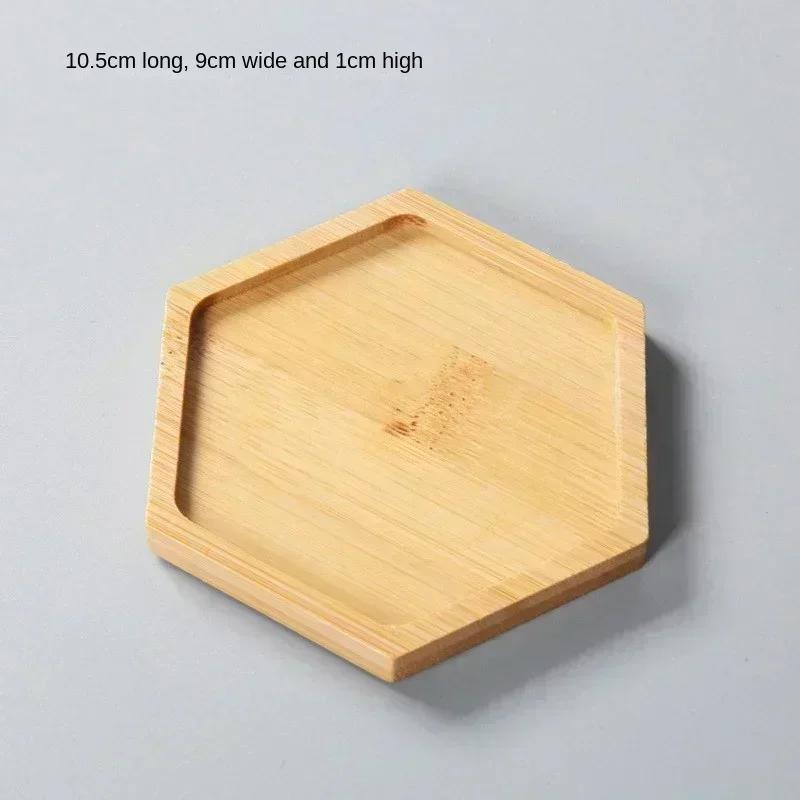 Multi Bamboo Tray Wood Saucer Flower Pot Tray Cup Pad Coaster Plate Kitchen Decorative Plate Creative Coaster Coffee Cup Mat