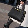 Women's 2025 Black Crocodile Pattern Commute Bag - Large Capacity, Single Shoulder, Handheld, Crossbody.