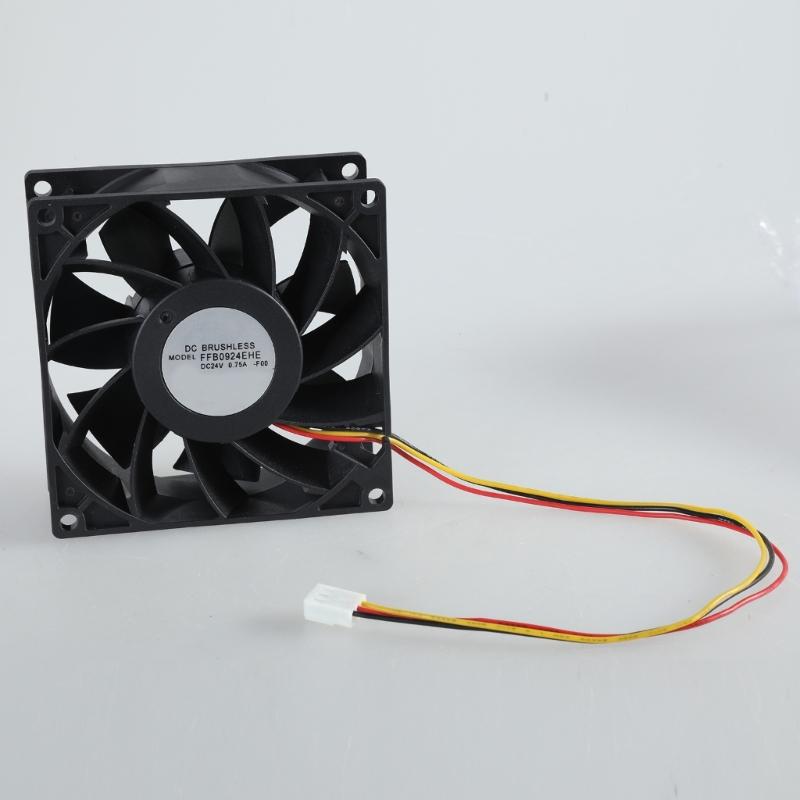 24V Cooling Fan 9x9cm FFB0924EHE 4800RPM With Temperature Monitoring Alarm Function for Computer/Server Radiator
