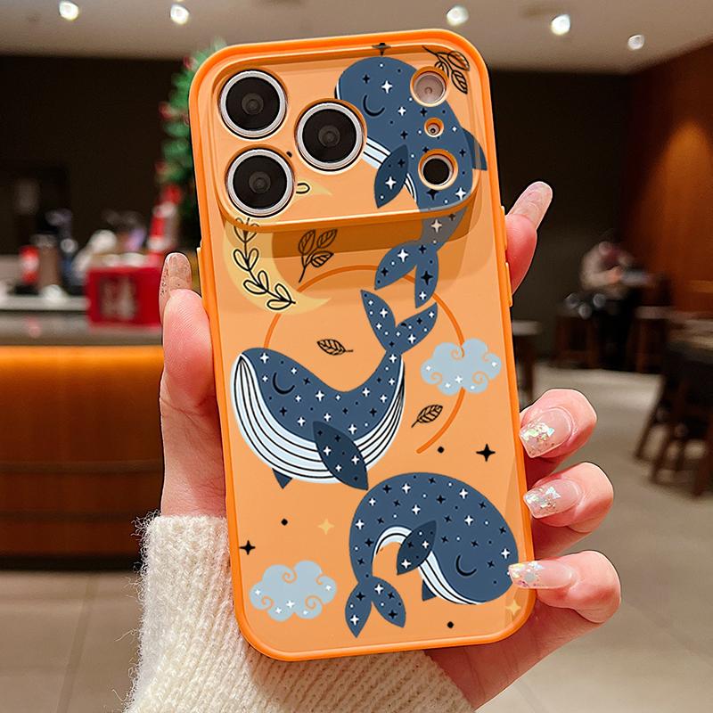 Magnetic For Magsafe Case For iPhone 17 Pro Max Cartoon Whales Stars Pattern Skin Feeling Cover For iPhone 16 15 14 13 Pro Max