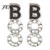 Sparkling Crystal Alloy Earrings 1 Pair Halloween BOO for Women, Sparkly Rhinestone Boo Elegant Drop Letter Stud Earrings, Holiday Costume Jewelry