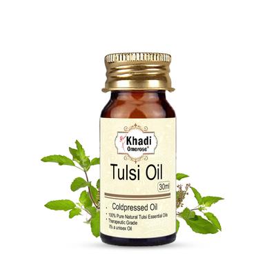 Khadi Omorose Kaltgepresstes Tulsi-Öl, 30 ml | Rein & 100 % Natürlich | Unverdünnt für Haut, Haare & Gesundheitliche Vorteile |