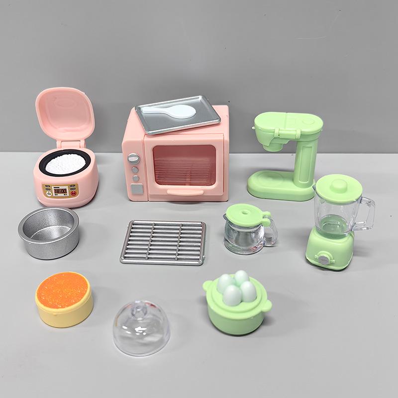 Dollhouse Miniature Kitchen Set: Oven, Rice Cooker & Egg Beater