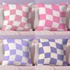 Space Distortion Grid Diagram Cushion Cover Short Plush DoubleSided Printing Home Machine Washable In Warm Winter Pillow Cover