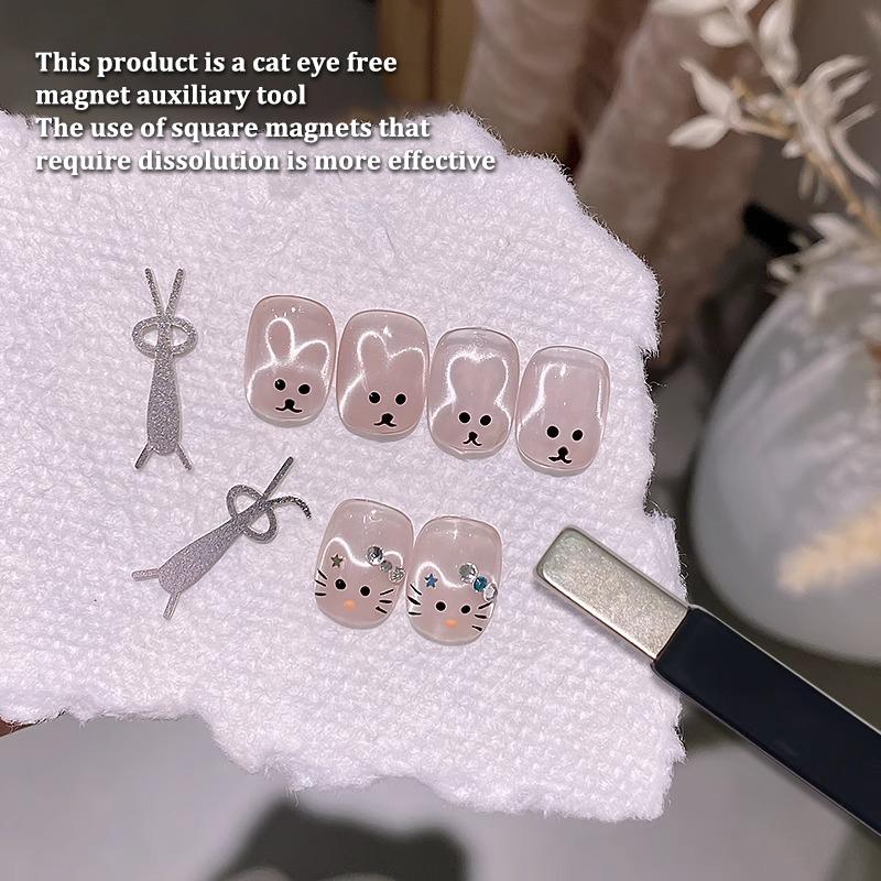 Cat Eye Nail Magnet Combined Flexible Iron Wire For Creating Rabbit Shapes On Nails Uv Gel Nail Art Manicure Tools