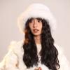 Warm Artificial Fur Hat Imitation Fur Winter Cap Elegant Plush Bucket Hat  Streetwear