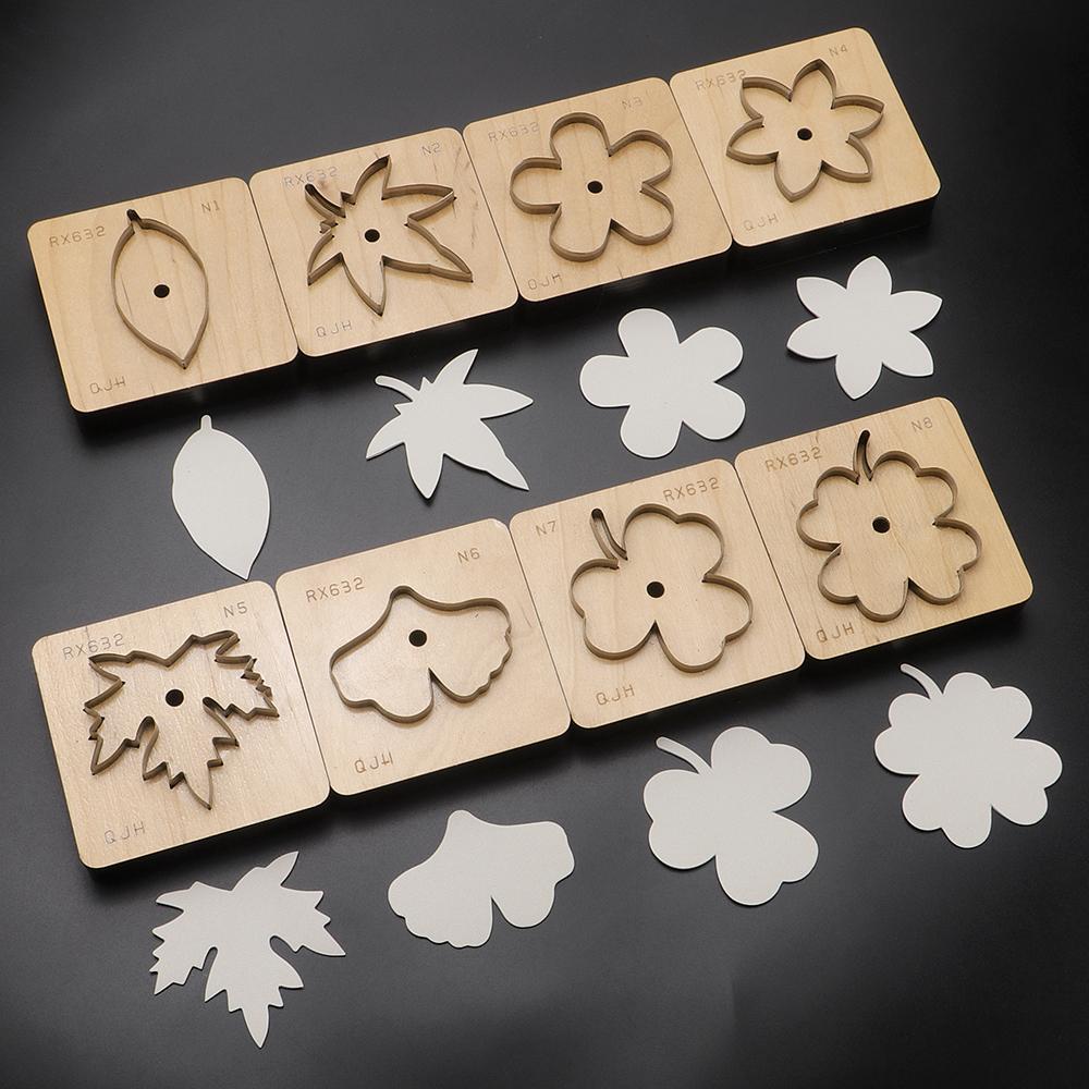 1Pcs Artificial Leather Punching Cutting Die For Maple Leaves/Ginkgo Leaves/Petals/Four-Leaf Clover, DIY Hand Cutting Craft Tool