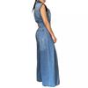 Women's Casual Washed Sleeveless Denim Jumpsuit with Wide-Leg Pants - TS1300 Cross-border Source