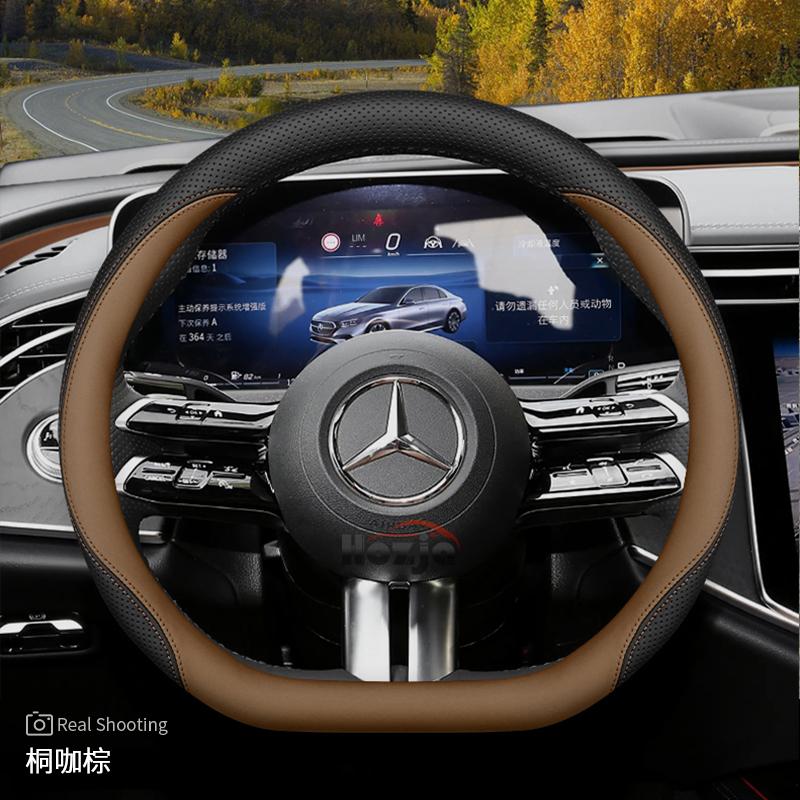 Housse de volant en cuir pour voiture pour Mercedes Benz W214 C200 W204 W203 W124 W210 W221 W202 W176 CLA 250 W166 Accessoires 2025