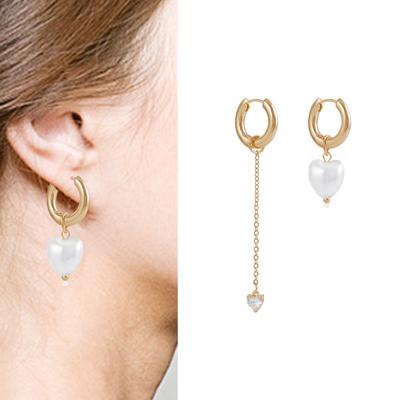 Elegant Asymmetric Heart Tassels Pendant Earrings Party Wear Ear Buckles Elegant Dangle Earwear Jewelry for Women Girls