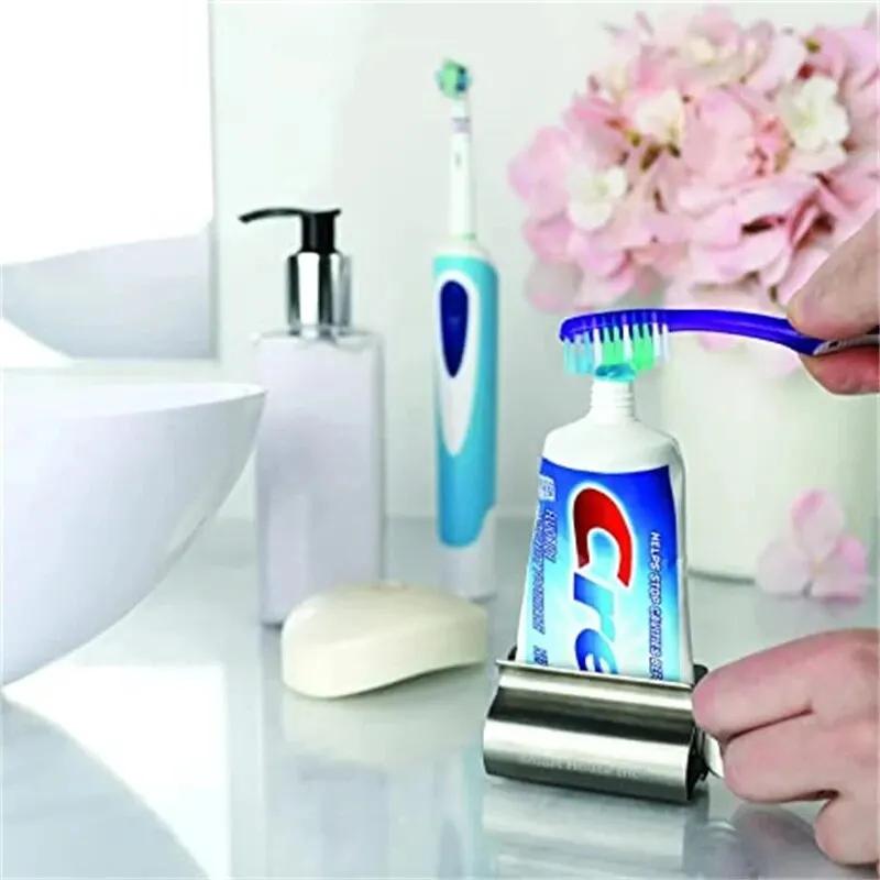 1pc Stainless Steel Toothpaste Squeezer Tube Roller Multi Purpose Ointment, Cosmetics Squeezer Tool Bathroom &Travel Accessories