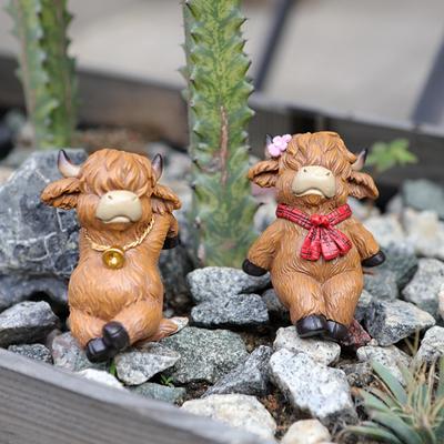 2 Stück Kuh Blumentopfhänger Statue Hängedekor Geschenke Stilvolles Handwerk Tier Skulptur Harz Figur