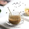 Shangqi Ribbed Glass Mugs with Handle