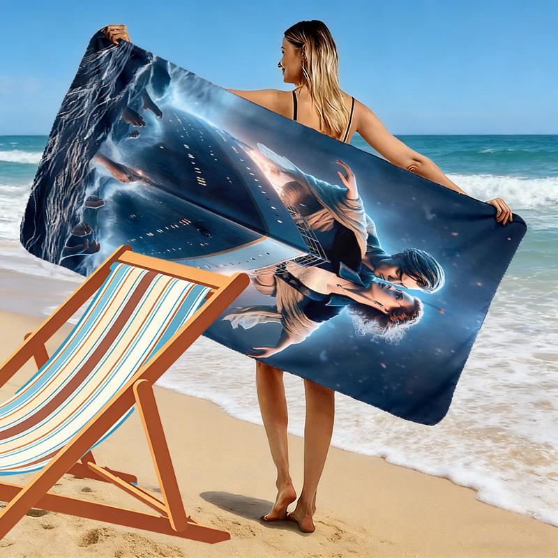 Titanic Print Beach Towel, Large Soft Quick Dry Towel for Beach Camping Swimming