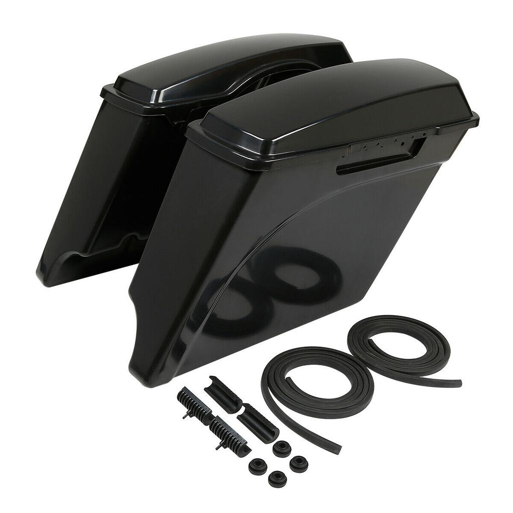 Motorcycle 5" Stretched Extended Saddlebags Bag For Harley Touring Road King Street Glide Electra Glide 1993-2013