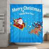 TU Christmas Santa Claus Reindeer Shower Curtain Festive Holiday Bathroom Decor Set Waterproof XMas Pattern Home Textile Gift