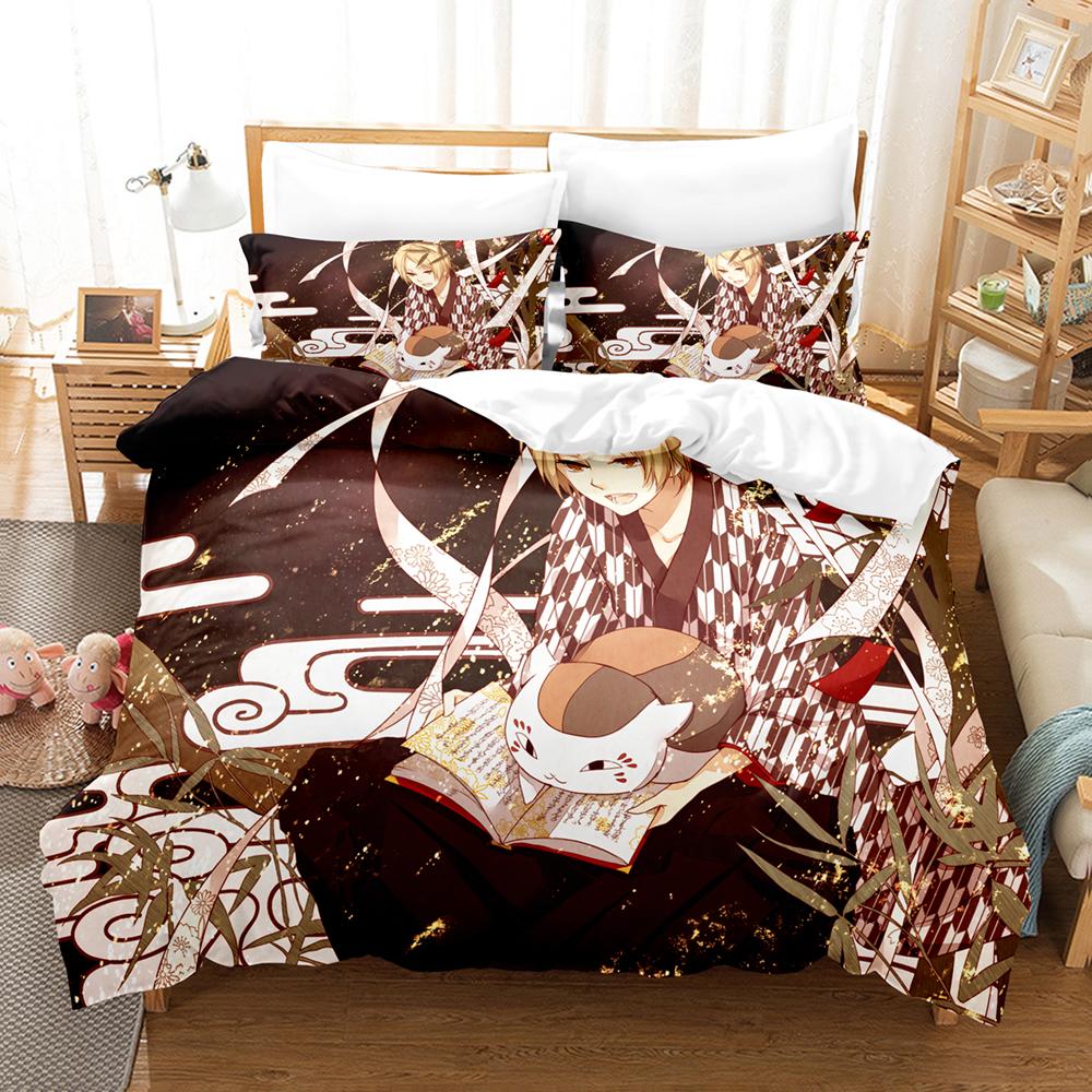 Natsume's Book of Friends Anime 3D Duvet Cover Bedding Set Polyester Pillowcases Quilt Cover Home Decor Gift Twin King Queen