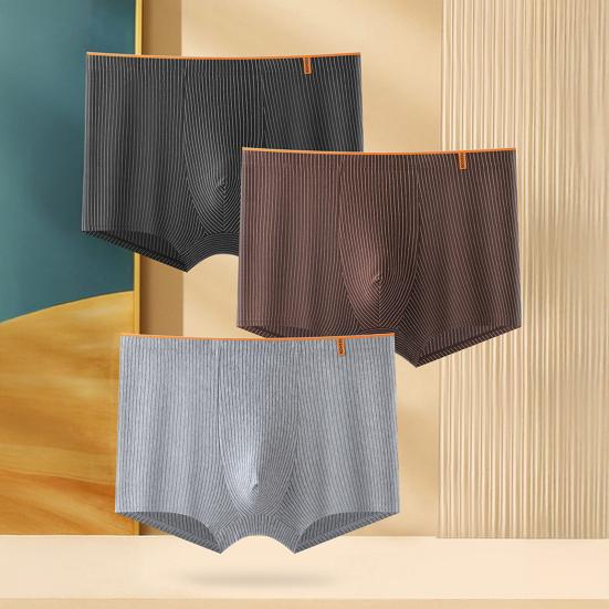 Мужское боксерское нижнее белье однотонное в рубчик U-выпуклые шорты трусы со средней посадкой эластичный пояс мягкая дышащая ткань трусики