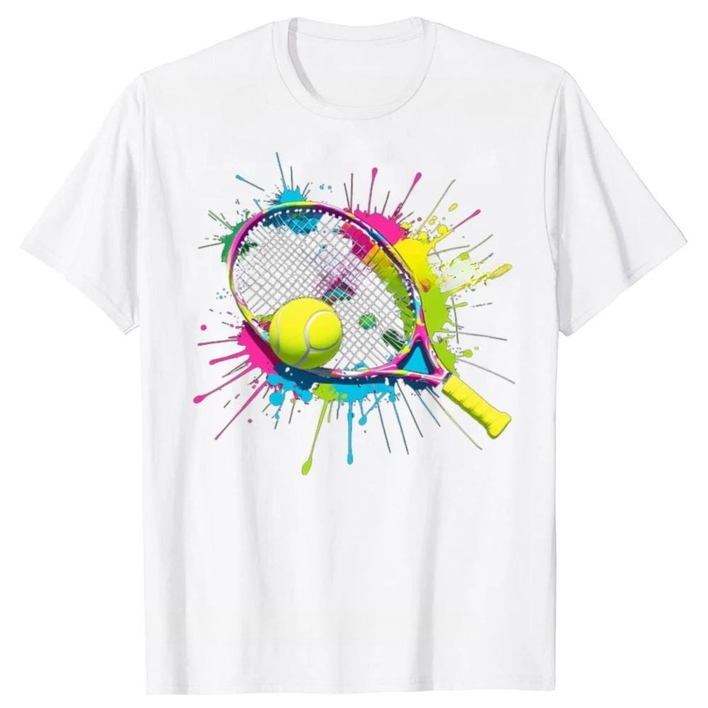 Fun and Colorful Tennis Player Graphic Tshirt Womens Fashionable Casual Tshirt Women Clothing Fashion Summer Streetwear Y2K