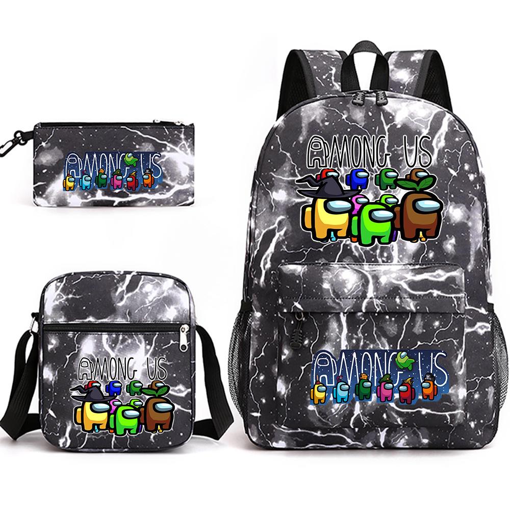Schulrucksack mit großer Kapazität und Schultergurt; Schüler Drei-teiliges Federmäppchen-Set