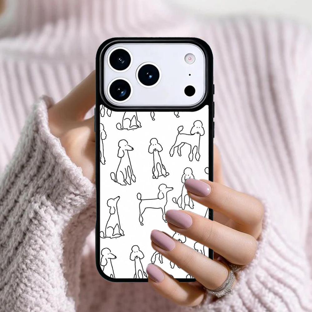 Cartoon Poodles Pattern Phone Case For Apple iPhone 17 Air 16E 15 14 Plus 13 12 11 Pro Max Mini Funda Cover