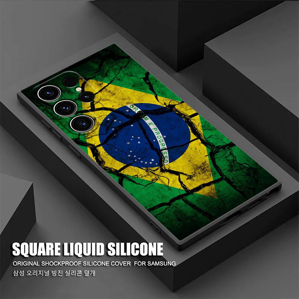 Brazil Brazilian Flag S26Ultra Case For Samsung Galaxy S26 S25 S24 S23 S20 S21 FE S22 Ultra S25 Plus 5G Cases Soft Phone Cover