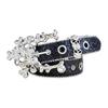 Women's Glittering Crystal PU Leather Belt for Trousers and Dresses Western Cowgirl Punk Styles Waiststrap for Daily