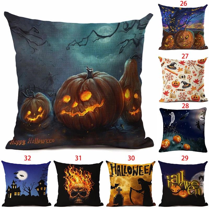 18" Cotton Halloween Linen Throw Pillow Case Cushion Cover Party Home Decor Sofa