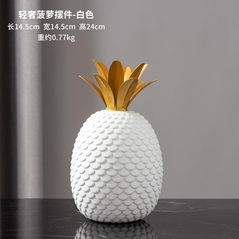 Europäischer Stil Ananasform Handwerksdekoration Simulationsfrucht Streifenstatue Kreativ Niedlich Kinderzimmer Heimdekoration Neu