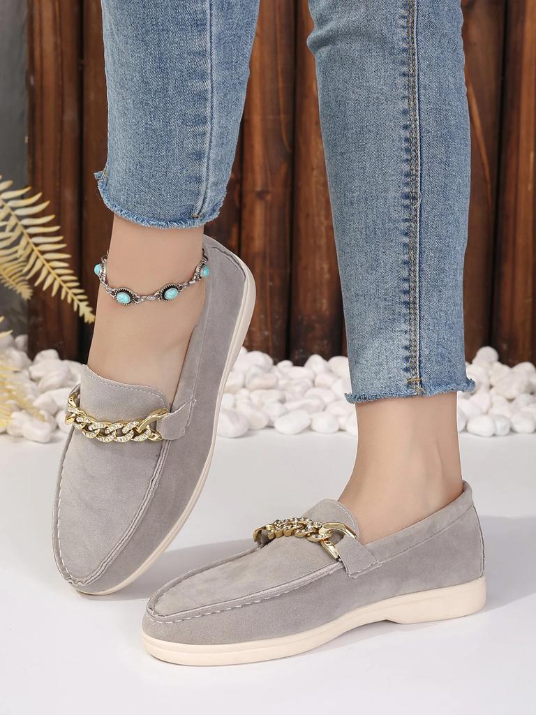 Mode 2024 Mode Damen Schuhe Slipper Damen Ballerinas Hohe Qualität Metalldekoration Büro und Karriere Neu Slipper Flach Niedrige Absätze