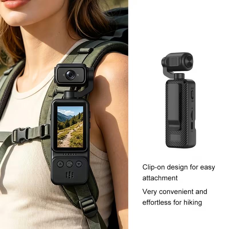 180° Rotating‑Lens Pocket Camera, Portable Handheld Camera with Image Stabilization for Outdoor Vlogging Cycling Hiking