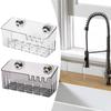 Suction Cup Kitchen Sink Rack Sink Caddy No Punching Multifunctional Easy Install Portable Storage Basket for Apartment Hotel