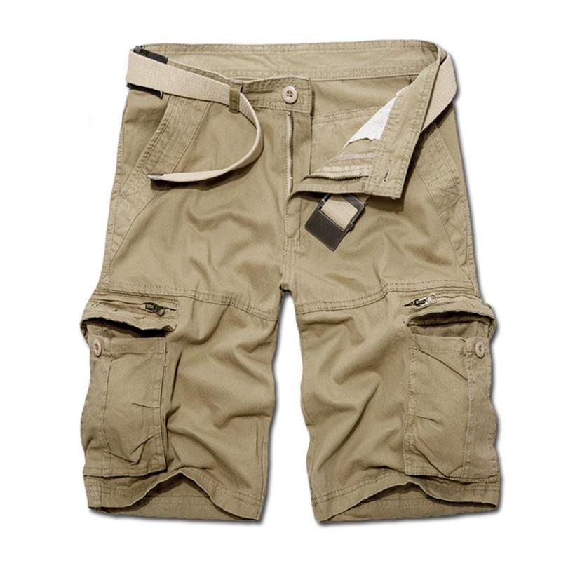 Premium Quality Men Sport Plain Cargo Shorts Military Combat Pants With Multi-pocket Design For Waist Size 29-36