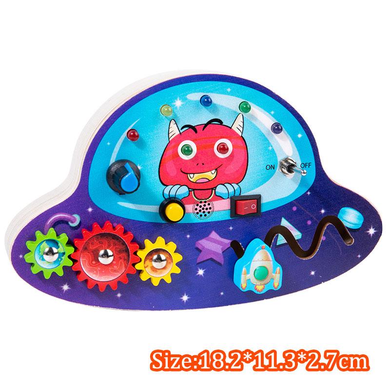 2 in 1 Montessori Busy Board Light Switch Games Toddlers Sensory Manipulation Board Parish Learning Activity Wooden Children Toy