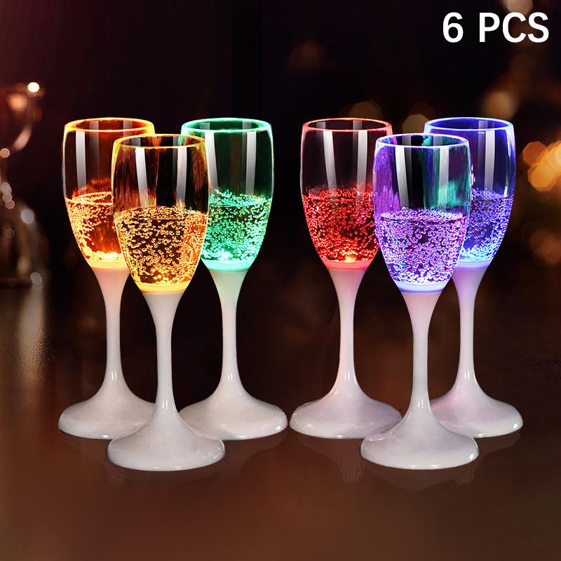 

Светодиодный светящийся бокал для вина, неоновое стекло, бокал для шампанского, пластиковый бокал для коктейля, бокал для вина с высоким основанием, украшение для свадебной вечеринки